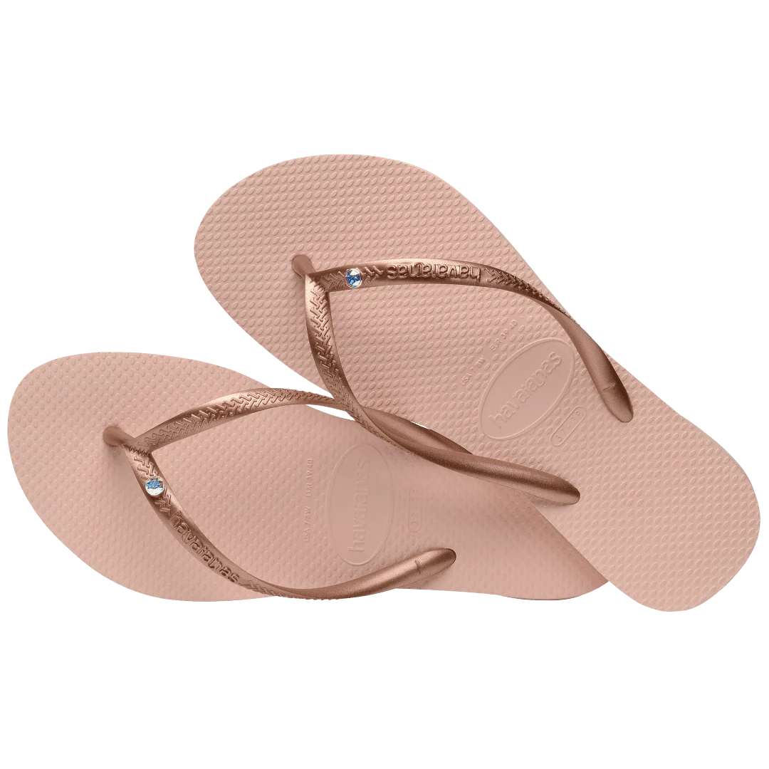 Kids' Slim Crystal Flip Flops - Image 4