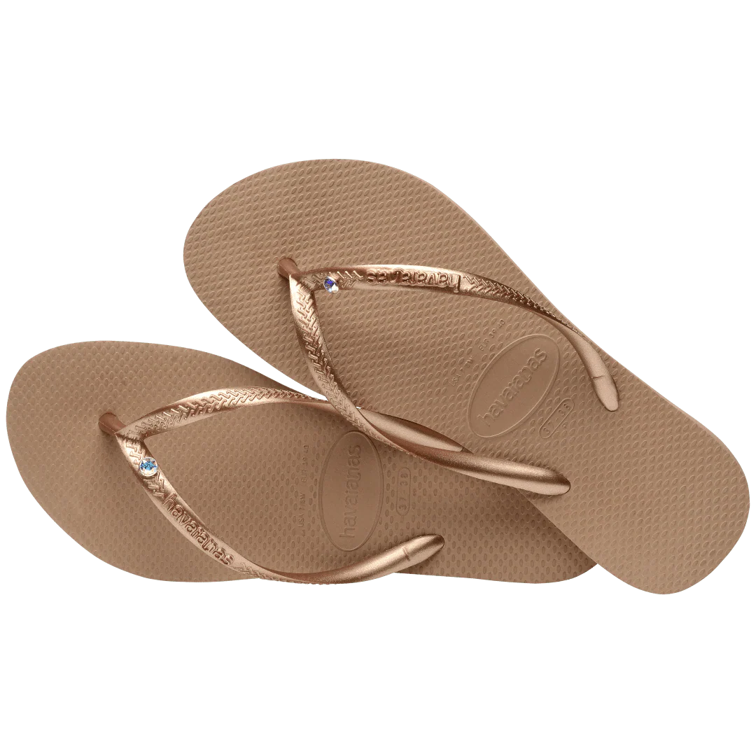 Kids' Slim Crystal Flip Flops - Image 4
