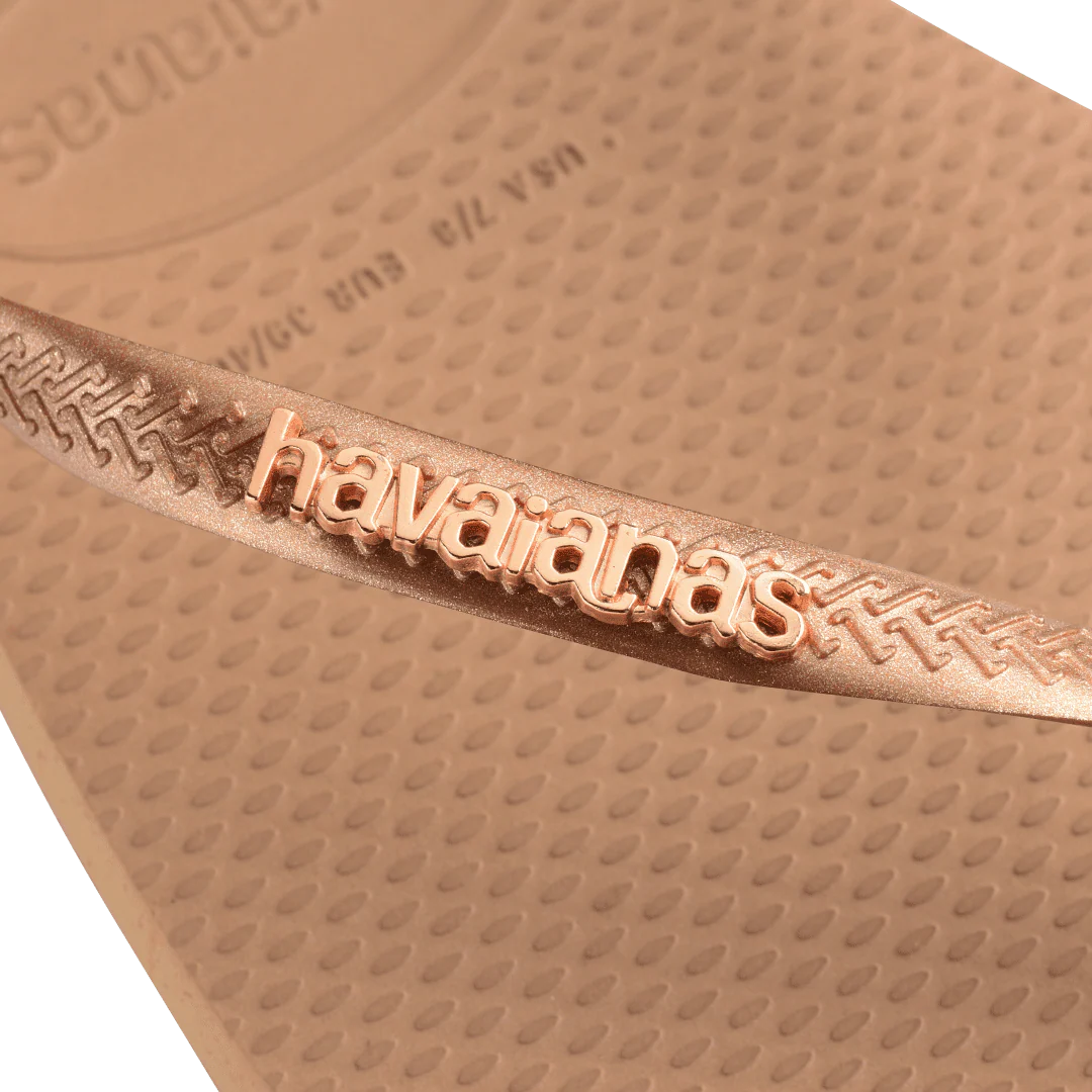 Women's Slim Square Logo Metallic Flip Flops - Image 6
