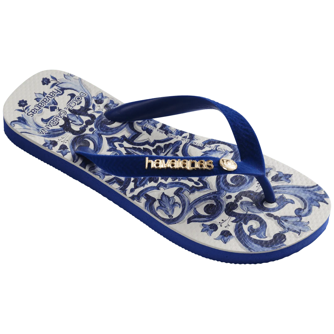 Women's Dolce&Gabbana Blu Mediterraneo Top Flip Flops - Image 10