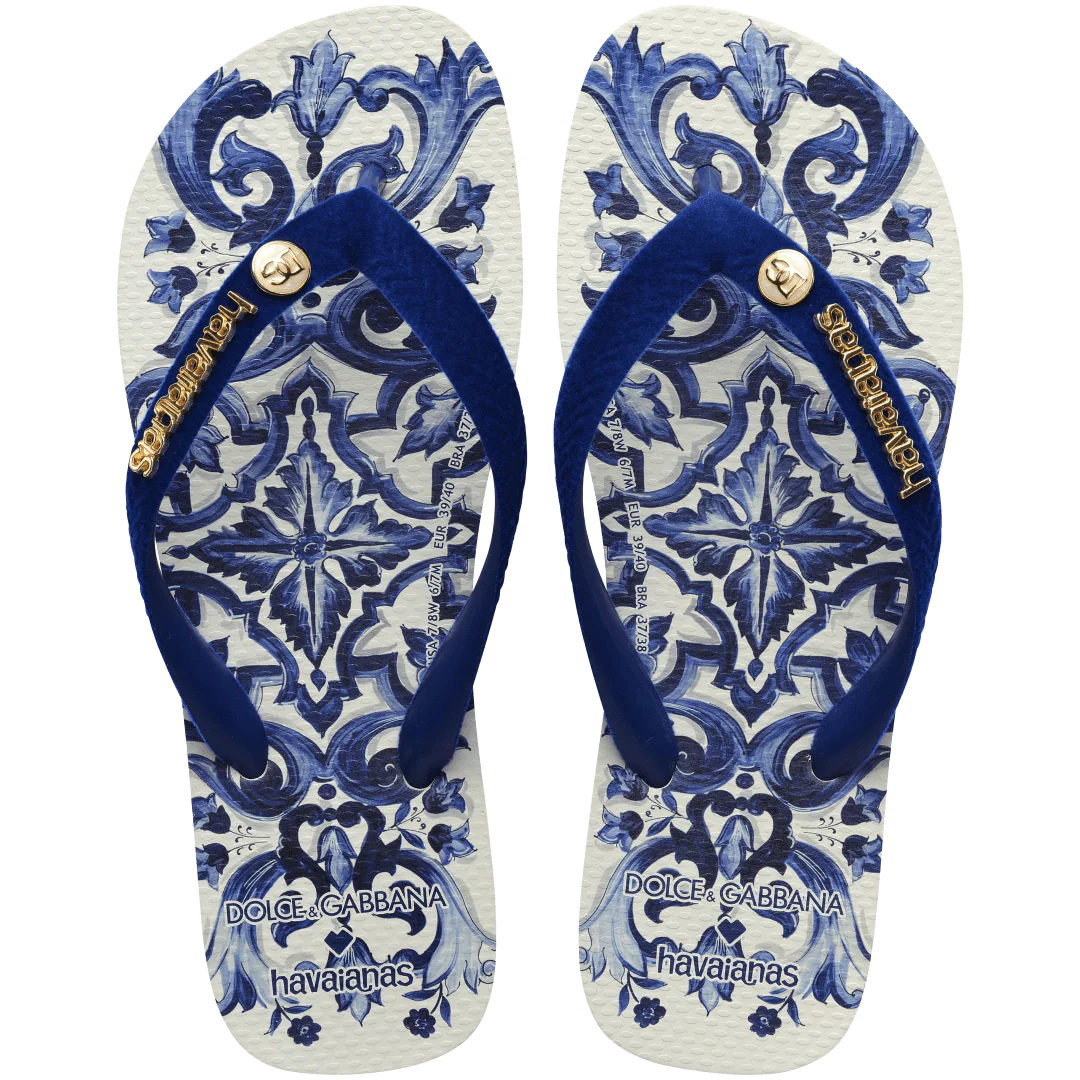 Women's Dolce&Gabbana Blu Mediterraneo Top Flip Flops - Image 11
