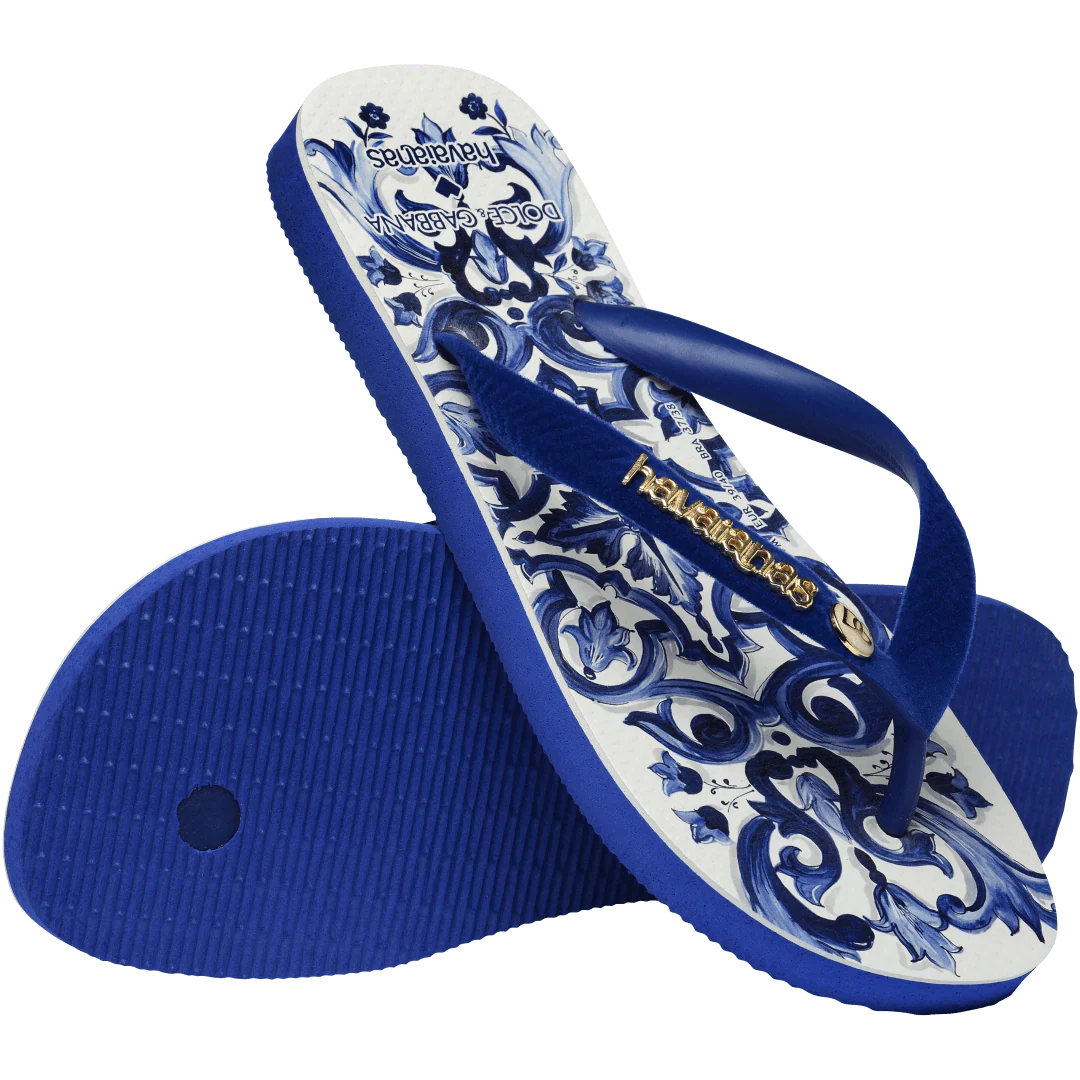 Women's Dolce&Gabbana Blu Mediterraneo Top Flip Flops - Image 8